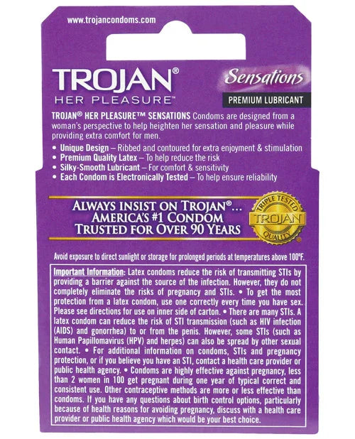 Trojan Her Pleasure Condoms - Box of 3