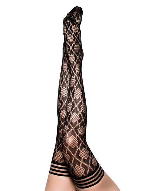 Kix&#039;ies Elle Fishnet Diamond Thigh High