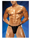 Male Power Rip off Thong w/Studs Black S/M