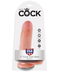 King Cock 7&quot; Cock w/Balls - Flesh