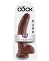 King Cock 9&quot; Cock w/Balls - Brown