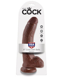 King Cock 9&quot; Cock w/Balls - Brown
