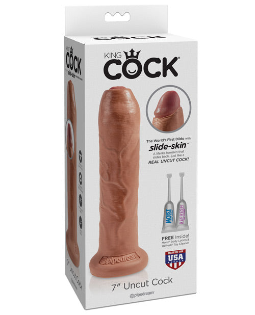 King Cock 7&quot; Uncut Dildo - Tan