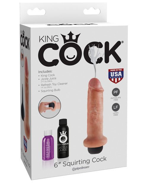 King Cock 6&quot; Squirting Cock - Flesh