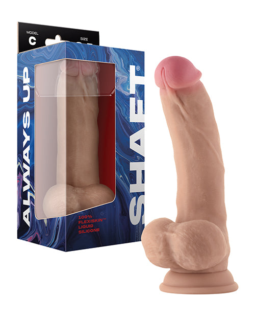 Shaft Model C Flexskin Liquid Silicone 8.5&quot; Curved Dong w/Balls - Pine