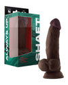 Shaft Model N Flexskin Liquid Silicone 7.5&quot; Side Curve Dong w/Balls - Mahogany