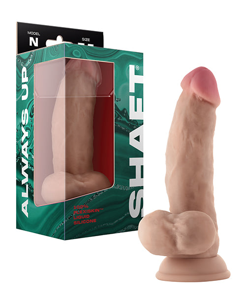 Shaft Model N Flexskin Liquid Silicone 7.5&quot; Side Curve Dong w/Balls - Pine