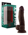 Shaft Model N Flexskin Liquid Silicone 8.5&quot; Side Curve Dong w/Balls - Mahogany