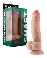 Shaft Model N Flexskin Liquid Silicone 8.5&quot; Side Curve Dong w/Balls - Pine