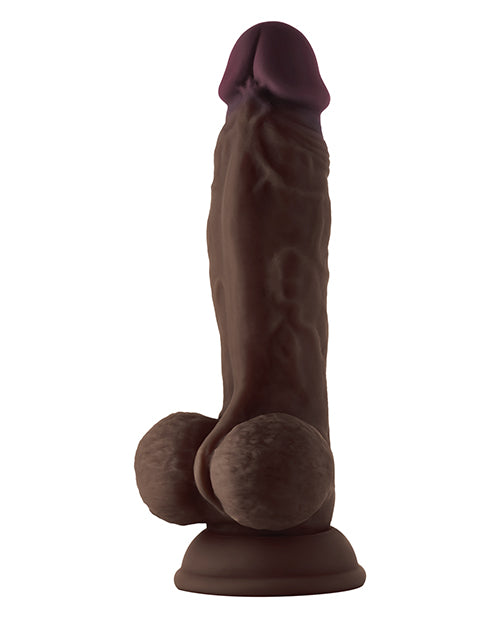 Shaft Model A Flexskin Liquid Silicone 9.5&quot; Dong w/Balls - Mahogany