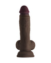 Shaft Model A Flexskin Liquid Silicone 7.5&quot; Dong w/Balls - Mahogany
