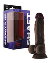 Shaft Model A Flexskin Liquid Silicone 7.5&quot; Dong w/Balls - Mahogany