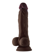 Shaft Model A Flexskin Liquid Silicone 8.5&quot; Dong w/Balls - Mahogany