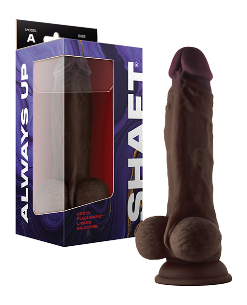 Shaft Model A Flexskin Liquid Silicone 8.5&quot; Dong w/Balls - Mahogany