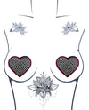 Neva Nude Burlesque Heart N&#039; Soul Crystal Heart Pasties - Pink/Clear O/S