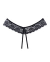 Adore Foreplay Lace Mesh Front Open Panty Black O/S