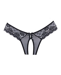 Adore Foreplay Lace Mesh Front Open Panty Black O/S