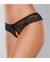 Adore Foreplay Lace Mesh Front Open Panty Black O/S