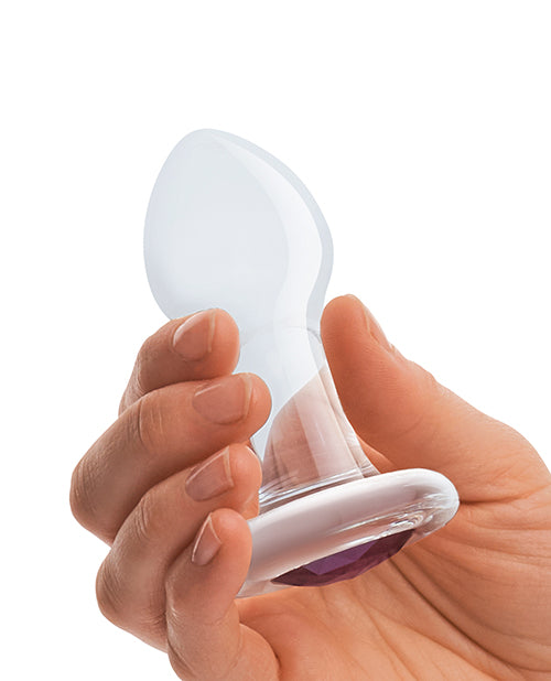 Glas 3.5&quot; Bling Bling Glass Butt Plug - Clear