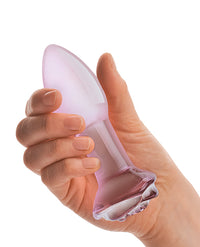 Glas 5&quot; Rosebud Glass Butt Plug - Pink