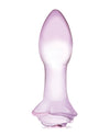 Glas 5&quot; Rosebud Glass Butt Plug - Pink