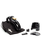 The Curve 3 3/4&quot; Curved Cock Cage &amp; Lock Set  - Black