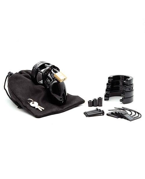 CB-6000S 2 1/2&quot; Cock Cage &amp; Lock Set - Black