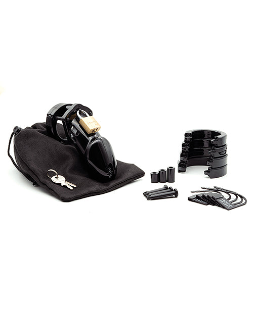 CB-6000 3 1/4" Cock Cage &amp; Lock Set - Black