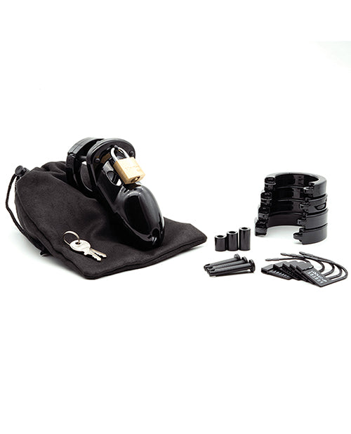 CB-3000 3&quot; Cock Cage &amp; Lock Set - Black