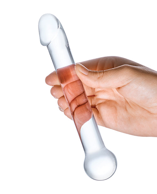 Glas 7&quot; Realistic Head Glass Dildo - Clear