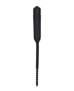 Shots Ouch Urethral Sounding Silicone Vibrating Bullet Plug w/Beaded Tip - Black