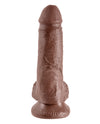 King Cock 7&quot; Cock w/Balls - Brown