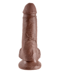 King Cock 7&quot; Cock w/Balls - Brown