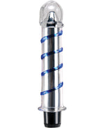 Icicles No. 20 Hand Blown Glass Vibrator Waterproof - Clear w/Blue Swirls
