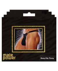 Male Power Bong Clip Thong Black S/M