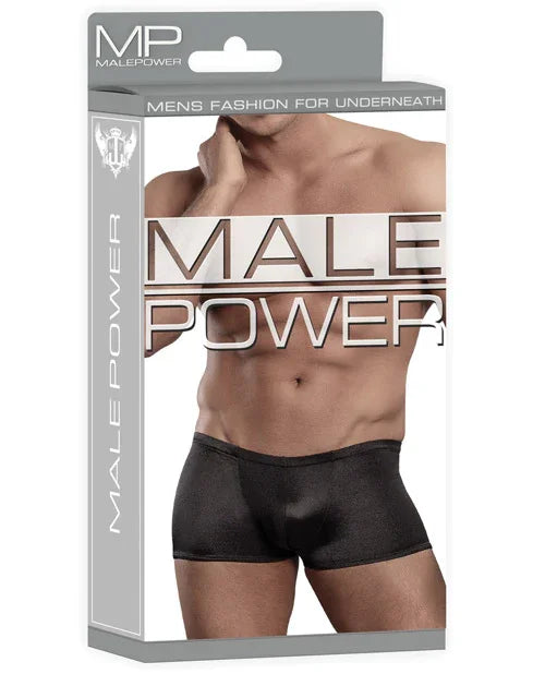 Male Power Satin Lycra Boxer Black Small