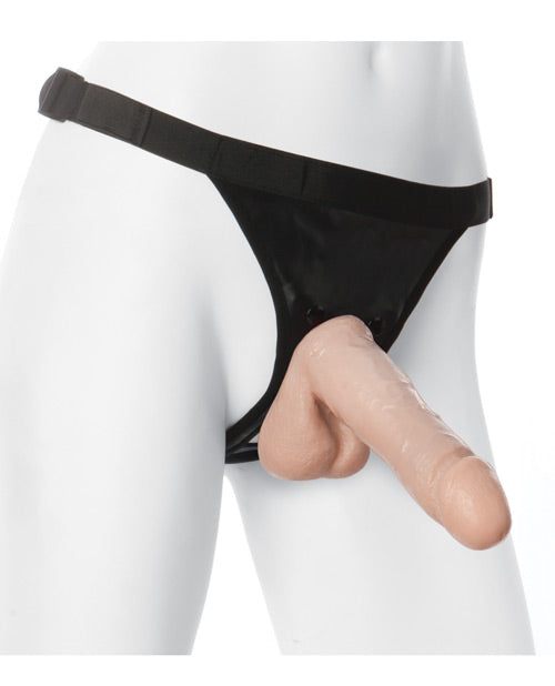 Ultra Harness 2 Set 2 w/7&quot; Realistic Dong &amp; Powder - Flesh