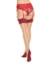 Cuban Heel &amp; Sheer Thigh High w/Back Seam Merlot/Nude XL