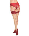 Cuban Heel &amp; Sheer Thigh High w/Back Seam Merlot/Nude O/S