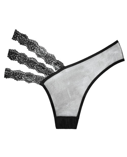 Adore Sheer &amp; Lace Wild Orchid Panty Black O/S