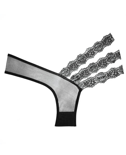 Adore Sheer &amp; Lace Wild Orchid Panty Black O/S