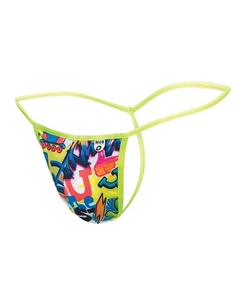 Male Basics Sinful Hipster Music T Thong G-String Blue Print SM