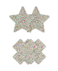 Pretty Pasties Star &amp; Cross Glow in the Dark - 2 Pair