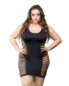 Beverly Hills Naughty Girl Center Band Net &amp; Mesh Dress Black QN