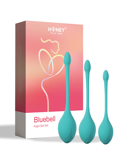 Bluebell Floral 3 Size Weight Kegel Ball Exercise Set - Blue