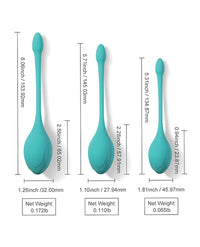 Bluebell Floral 3 Size Weight Kegel Ball Exercise Set - Blue
