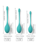 Bluebell Floral 3 Size Weight Kegel Ball Exercise Set - Blue