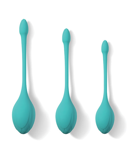 Bluebell Floral 3 Size Weight Kegel Ball Exercise Set - Blue