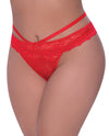 Ooh La Lace Peek-A-Boo Cheeky Panty Red QN