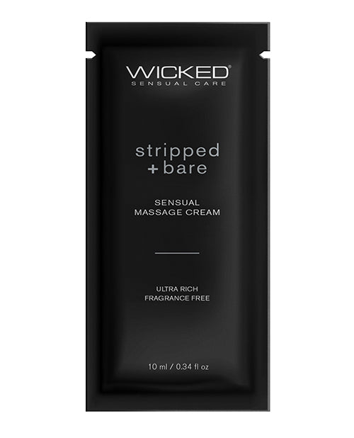 Wicked Sensual Care Stripped &amp; Bare Unscented Massage Cream  - .34 oz